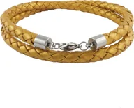 Naszyjniki męskie - König Design skórzany naszyjnik skórzany pasek skórzana bransoletka 6 mm męski naszyjnik 17 cm - 100 cm pleciony, długość: 24 centymetry, kolor: złoty - miniaturka - grafika 1