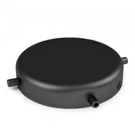 Akcesoria do oświetlenia - Duża metalowa osłonka sufitowa lakierowana w kolorze czarnym strukturalnym - czterokablowa, otwory boczne Kolorowe Kable - miniaturka - grafika 1