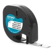 Etykiety do drukarek - Dymo Taśma do nadruku LetraTAG S0721660 12 mm x 4 m biała nadruk czarny polieste - miniaturka - grafika 1