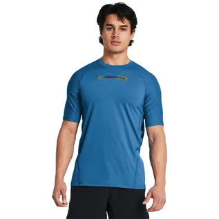 Koszulki sportowe męskie - Męska koszulka treningowa Under Armour UA SmartForm Rush 2.0 SS Nov - niebieska - UNDER ARMOUR - grafika 1