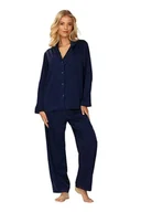 Piżamy damskie - Damska satynowa piżama Amina granatowa  M - Opakowanie podarunkowe - miniaturka - grafika 1