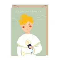 Kartki okolicznościowe i zaproszenia - Kartka komunijna, chłopiec - miniaturka - grafika 1