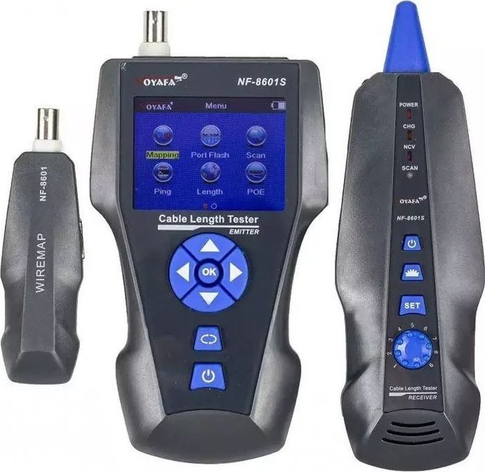 XtendLan LAN Cable Tester TLCD8601S s LCD, koax, Cat3/Cat5E/Cat6/Cat7, UTP/STP, USB, PoE, ping, sonda, protismyčka LANTESTLCD8601S