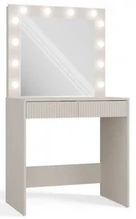 Kaszmirowa toaletka LED z ryflowanymi szufladami - Wenus 7X - Toaletki - miniaturka - grafika 1