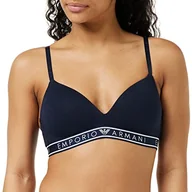 Biustonosze - Emporio Armani Damski wyściełany trójkątny biustonosz, Marine, L - miniaturka - grafika 1