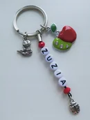Breloki - Brelok Do Kluczy Jabłko Robak Pasowanie Imię - miniaturka - grafika 1