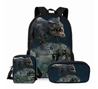 Torebki damskie - Ssyy Niestandardowy nadruk dinozaura Torba szkolna dla dzieci Jurassic World Tornister Plecak dla nastoletnich chłopców Dziewcząt Torba na książki ... - miniaturka - grafika 1