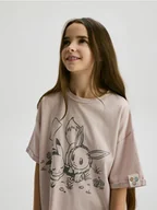 Koszulki dla dziewczynek - Reserved - Bawełniany t-shirt Pokemon - lawendowy - miniaturka - grafika 1