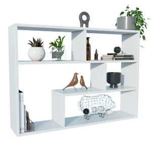 Biała Półka Ścienna Na Książki K1-F74 - Półki do salonu - miniaturka - grafika 1