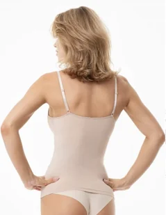 KOSZULKA JULIMEX SIMPLE CAMI TOP BRA BEZ (kolor beż, rozmiar M) - Bielizna nocna - miniaturka - grafika 1