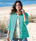 Kurtki damskie - Turkusowa kurtka Safari Kobieta Atlas For Men - Kolor : Niebieski - Rozmiar : 36/38 - miniaturka - grafika 1