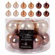 Bombki - Bombki choinkowe szklane bursztynowe zestaw 12 szt. 5 cm kod: O-839168 - miniaturka - grafika 1