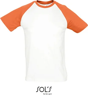 SOLs 11190 Raglan Funky 150 Koszulka męska - Kolor: Biały/Pomarańczowy - Rozmiar: 3XL - Koszulki męskie - miniaturka - grafika 1