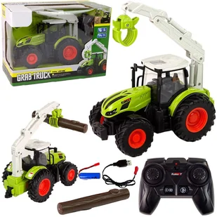 DUŻY TRAKTOR ZDALNIE STEROWANY RC CIĄGNIK GUMOWE KOŁA ŚWIATŁO LED - Zabawki zdalnie sterowane - miniaturka - grafika 1
