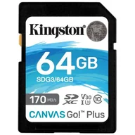 Karty pamięci - Kingston Canvas Go! Plus 64GB (SDG3/64GB) - miniaturka - grafika 1