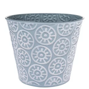 Osłonka metalowa na doniczkę Farisa niebieski, 16 x 13,5 cm - Donice - miniaturka - grafika 1