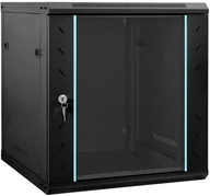 Szafy rack - vidaXL Szafa sieciowa z przechowywaniem Czarny 60 x 45 x 65 cm Stal - miniaturka - grafika 1