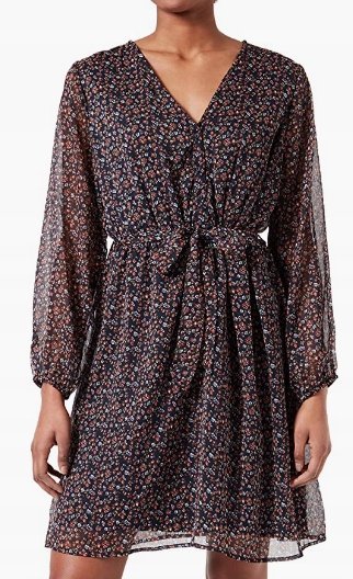 ONLY SUKIENKA DAMSKA GRANATOWA MINI W KWIATY M SPA