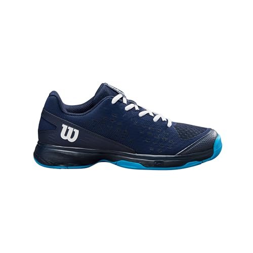 Wilson Trampki dziecięce unisex Rush Pro Jr L, Granatowa marynarka biała atomowa niebieska, 10.5 UK