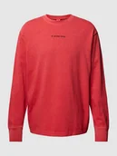 Bluzy męskie - Bluza w jednolitym kolorze z nadrukiem z logo - miniaturka - grafika 1