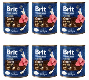 Brit Premium By Nature Wołowina BEEF WITH TRIPE 800g Zestaw 5+1 - Mokra karma dla psów - miniaturka - grafika 1