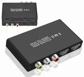 Kable - Switch Rca Av Cinch 2X Hdmi Do Hdmi Rozgałęźnik Przejściówka - miniaturka - grafika 1