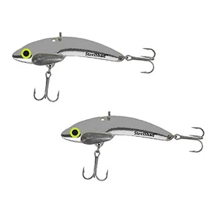 SteelShad Przynęta wędkarska – seria mini – wędkarstwo na okonie, okoń, gęsia, portfela, pstrąga, łososia, strzelania, hybrydy, białego okonia, bluesa (srebrny) - Portfele - miniaturka - grafika 1