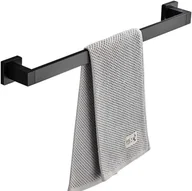 Wieszaki łazienkowe - Wieszak na ręczniki Space Aluminum Square, montowany na ścianie, Monopole, czarny, 50 cm (podwójne zastosowanie, bez dziurkowania/bez dziurkowania) - miniaturka - grafika 1