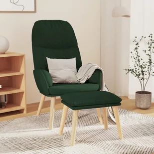 Lumarko Fotel z podnóżkiem, ciemnozielony, obity tkaniną! - Fotele - miniaturka - grafika 1
