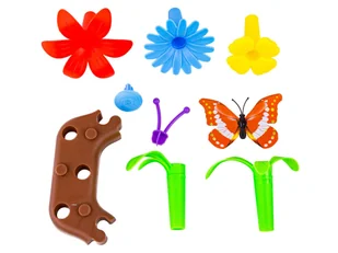 Klocki Konstrukcyjne 222 elementy, Zestaw Do Zbudowania Kwiatowej Kompozycji, Ogród + Kwiatki - Klocki - miniaturka - grafika 7