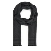 Apaszki i szaliki damskie - Szal Tommy Hilfiger Th Monogram Scarf AW0AW18273 Czarny - miniaturka - grafika 1