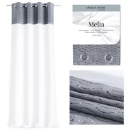 Firany - Firana MELIA kolor biały przelotki przelotki srebrne woal, plecionka 140x270 ameliahome - SCURT/AH/MELIA/EYELETS/140X270 - miniaturka - grafika 1