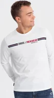 Koszulki męskie - Ombre Longsleeve męski z nadrukiem - biały 2 OM-LSPT-0119 L - miniaturka - grafika 1
