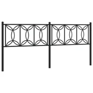 Inne meble do sypialni - vidaXL Metalowe wezgłowie, czarne, 193 cm - miniaturka - grafika 1