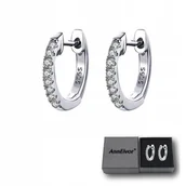 Kolczyki - Kolczyki Damskie Srebrne 925 Kryształki Zatrzask Cienkie Delikatne Prezent - miniaturka - grafika 1