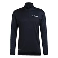 Bluzy męskie - adidas Bluza męska MT Half Zi LS, czarna, L - miniaturka - grafika 1