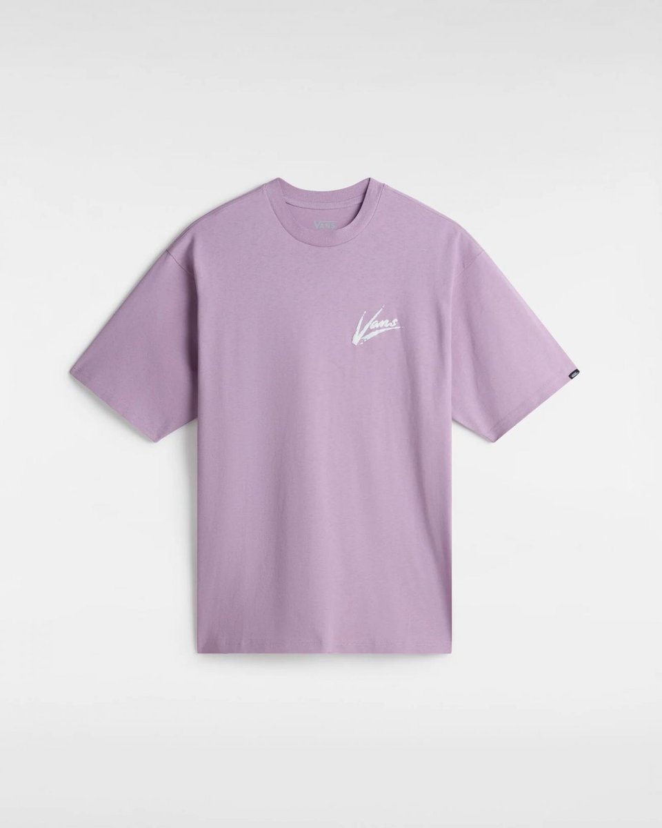 t-shirt uomo vans vn000k42 brush script d451 lavander