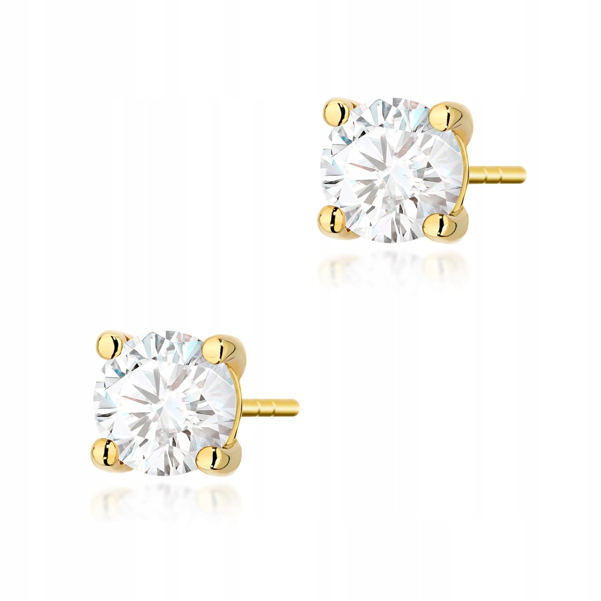 Złote kolczyki 585 Diament 1.00ct z brylantami na walentynki 2,7g prezent
