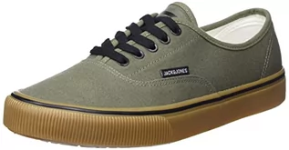 Sneakersy męskie - JACK & JONES Męskie sneakersy płócienne, Podeszwa gumowa Olive Night Detail Gum, 43 EU - grafika 1