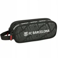 Piórniki - Piórnik Szkolny Podwójny FC Barcelona Logo Saszetka Czarny Zamek 25/26 - miniaturka - grafika 1