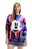 Bluzy damskie - Desigual Bluza damska z kapturem Arty Mickey-Lacroix, czarny, M - miniaturka - grafika 1