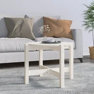 Ławy i stoliki kawowe - vidaXL Stolik kawowy biały Ø 62,5x45 cm lite drewno sosnowe - Stolik kawowy - Stoliki kawowe - Stolik boczny - Stolik pod sofę - miniaturka - grafika 1