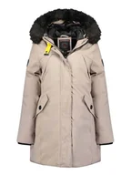 Kurtki damskie - Geographical Norway Parka "Cherifa" w kolorze szarobrązowym - miniaturka - grafika 1