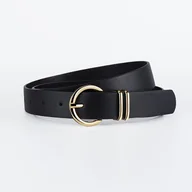 Paski - TEMU Stylowe Paski z Sztucznej Skóry dla Kobiet z Złotymi Klamrami - Wszechstronne Brązowe, Beżowe, Czarne i Białe Paski na Codzienne lub Formalne - miniaturka - grafika 1