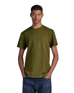 Koszulki męskie - G-STAR RAW Essential Pique R T T-shirt męski, Zielony (Dark Olive D23690-d287-c744), L - grafika 1
