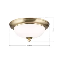 Lampy sufitowe - ORION Lampa sufitowa Empire, Ø 26,5 cm, mosiądz, matowe opalowe szkło - miniaturka - grafika 1