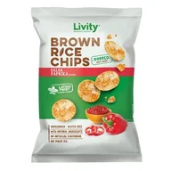 Chipsy - LIVITY Chipsy ryżowe pełnoziarniste o smaku smaku salsy paprykowej 60g - miniaturka - grafika 1