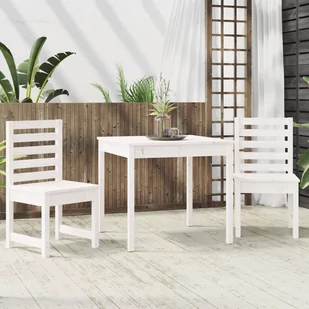 3-cz. zestaw mebli ogrodowych bistro, biały, drewno sosnowe vidaXL - Meble ogrodowe - miniaturka - grafika 4