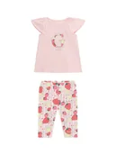 Legginsy - Guess Komplet t-shirt i legginsy K6GG01 K6YW4 Różowy Regular Fit - miniaturka - grafika 1