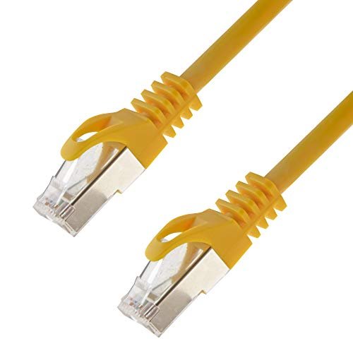 Kabel sieciowy S/FTP PIMF Cat. 7 50 metrów żółty kabel krosowy Gigabit Ethernet LAN DSL CAT7 kabel